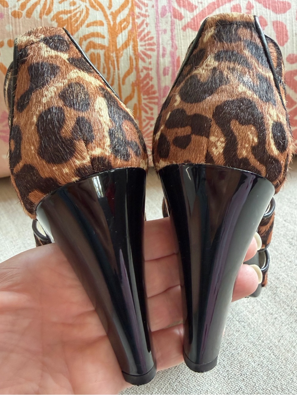 MICHAEL Michael Kors Berkley T-Strap Leopard Haircalf Heels. Women's Size: 6.5 - Picture 9 of 11